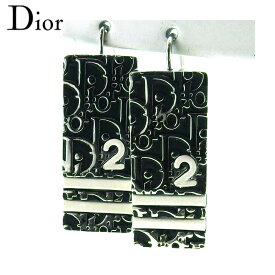 【楽天スーパーSALE★最大50％OFF】ディオール Dior ピアス トロッタープレート シルバー ブラック ホワイト 白 メンズ 中古 ブランド ハイブランド ヴィンテージ