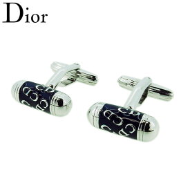 【楽天スーパーSALE★最大50％OFF】ディオール Dior カフス CD柄 スウィヴル式 シルバー ネイビー メンズ 中古 ブランド ハイブランド ヴィンテージ