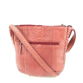 【お買い物マラソン★30％OFFクーポン】セレクション SELLECTION ショルダーバッグ クロコダイル調 ダークピンク×シルバー系 レディース 中古 ブランド ハイブランド ヴィンテージ