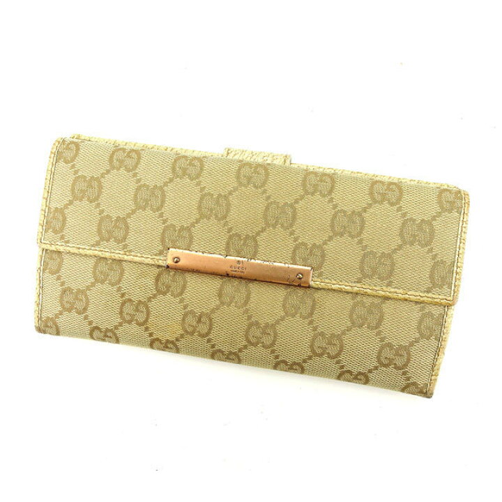 楽天市場】グッチ GUCCI 長財布 GGキャンバス ベージュ×ピンクゴールド 
