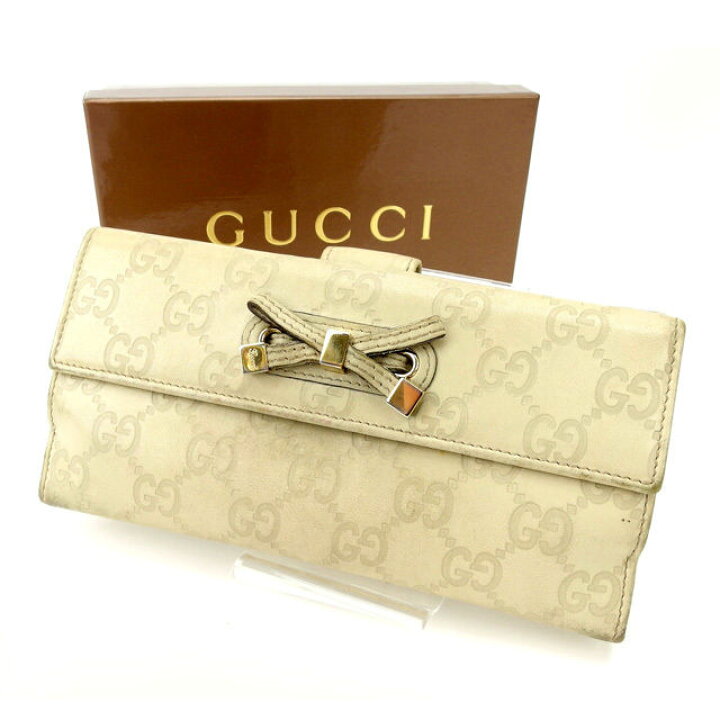 楽天市場】グッチ GUCCI 長財布 グッチシマ ベージュ レディース 中古  