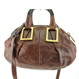 【Fashion Special Fair★24％OFFクーポン】クロエ ショルダーバッグ エテル ブラウン ブラック ゴールド レディース 中古 Chloe