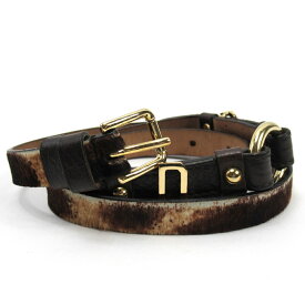 【Fashion Special Fair★24％OFFクーポン】ドルチェアンドガッバーナ ベルト ハラコ ドルガバ ブラウン　ベージュ レディース 中古 DOLCE&GABBANA
