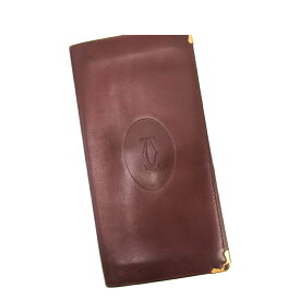 【Fashion Special Fair★24％OFFクーポン】カルティエ 札入れ マストライン ボルドー レディース 中古 CARTIER
