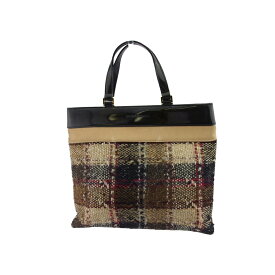 【Fashion Special Fair★24％OFFクーポン】バーバリー トートバッグ チェック ベージュ ブラック ブラウン系 レディース 中古 BURBERRY