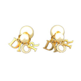 【Fashion Special Fair★24％OFFクーポン】クリスチャンディオール ピアス レタリング チャーム トライバル D.I.O.R.シグネチャー ゴールド メタル レディース Christian Dior