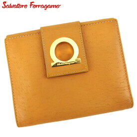 【楽天スーパーSALE】 【中古】 サルヴァトーレ フェラガモ ガンチーニ オレンジ レザー Salvatore Ferragamo C4341