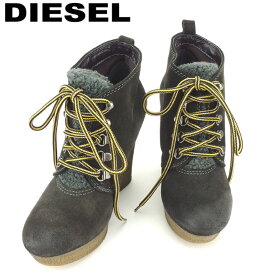 【スプリングセール30％OFF】ディーゼル ブーツ シューズ 靴 #36 編み上げ ブラウン グレー 灰色 スエード DIESEL 【ディーゼル】 T14035S 【中古】