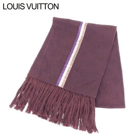 【春の大感謝祭 30％OFF】ルイ ヴィトン マフラー ストール モノグラム ブラウン パープルシルバー 綿 LOUIS VUITTON 【ルイ・ヴィトン】 T8399S 【中古】