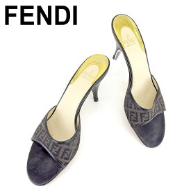 【春の大感謝祭 30％OFF】フェンディ パンプス 靴 シューズ #37 ズッキーノ ブラック ゴールド キャンバス×レザーFENDI レディース プレゼント 贈り物 オシャレ 大人 ファッション 【フェンディ】 T6641 【中古】