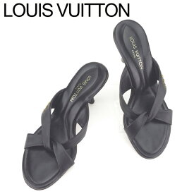 【スプリングセール】ルイ ヴィトン サンダル シューズ 靴 #34 ブラック レザー Louis Vuitton レディース プレゼント 贈り物 オシャレ 大人 ファッション 【ルイ・ヴィトン】 G1277 【中古】