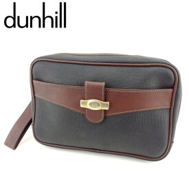 【スプリングセール30％OFF】ダンヒル クラッチバッグ セカンドバッグ ブラック ブラウン PVC×レザー dunhill 【ダンヒル】 G1300S 【中古】