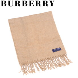 【スプリングセール】バーバリー マフラー フリンジ付き ベージュ ネイビー カシミアBURBERRY レディース プレゼント 贈り物 オシャレ 大人 ファッション 【バーバリー】 T16812 【中古】