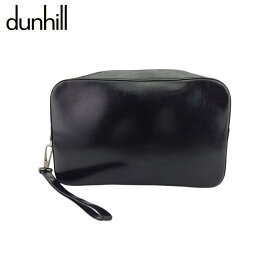 【スプリングセール】 【中古】 ダンヒル クラッチバッグ セカンド バッグ メンズ ブラック レザー dunhill D2537