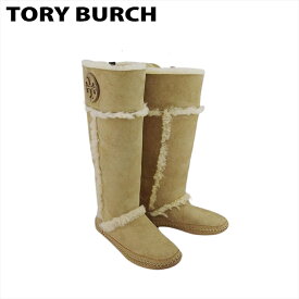 【春の大感謝祭 30％OFF】【中古】 トリーバーチ ブーツ シューズ 靴 レディース ベージュ ムートン Tory Burch F1895