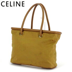 【春の大感謝祭 30％OFF】セリーヌ トートバッグ ハンドバッグ レディース ベージュ ブラウン ナイロン×レザー CELINE 【セリーヌ】 H719S 【中古】