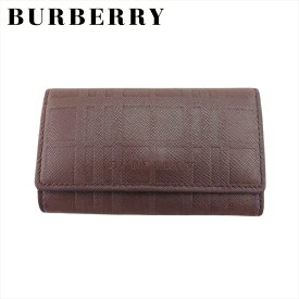 【春の大感謝祭 30％OFF】【中古】 バーバリー キーケース 4連キーケース レディース メンズ ブラウン レザー BURBERRY L3976