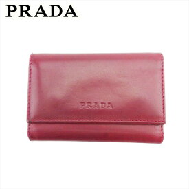 【ウィンターSALE 30%OFF】【中古】 プラダ キーケース 6連キーケース レディース メンズ ワインレッド レザー PRADA L3980