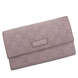 【ウィンターSALE 30%OFF】グッチ 長財布 グッチシマ ライトパープル GUCCI 【グッチ】 T13886S 【中古】