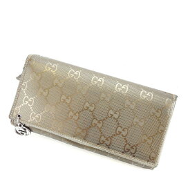 【楽天スーパーSALE】グッチ 長財布 チェーン付き GG柄 グレー×ゴールド GUCCI 【グッチ】 T15700S 【中古】