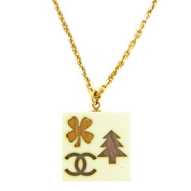 【冬SALE30%OFFクーポン】シャネル ネックレス アクセサリー アイコンシリーズ ゴールド×ホワイト×ブラウン GP×プラスチック CHANEL 【シャネル】 T13420S 【中古】