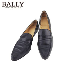 【春の大感謝祭 30％OFF】 【中古】 バリー パンプス シューズ 靴 レディース ♯37 ローファー ブラック レザー BALLY T20436