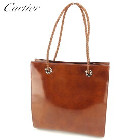 【スプリングセール30％OFF】カルティエ トートバッグ トート ショルダーバッグ パンテール ブラウン シルバー エナメルレザー Cartier 【カルティエ】 T9624S 【中古】