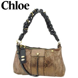 【お買い物マラソン30％OFF】クロエ ショルダーバッグ 2WAYショルダー ブラウン ブラック Chloe バッグ バック 肩掛け 収納 バッグ 【クロエ】 E1384 【中古】