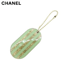 【スプリングセール】シャネル キーホルダー キーリング ロゴプレート シルバー グリーン ゴールド CHANEL レディース プレゼント 贈り物 オシャレ 大人 ファッション 【シャネル】 G1325 【中古】