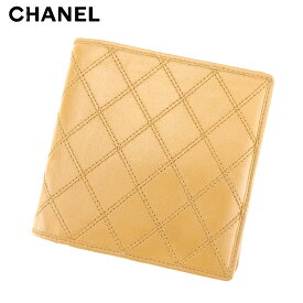 【スプリングセール30％OFF】シャネル 二つ折り 財布 財布 ビコローレ ベージュ レザー CHANEL 【シャネル】 T9265S 【中古】