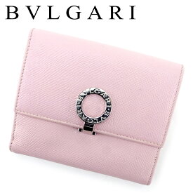 【春の大感謝祭 30％OFF】ブルガリ Wホック 財布 二つ折り ブルガリブルガリ ピンク シルバー レザー BVLGARI ホックサイフ ホック財布 財布 サイフ 財布 ユニセックス 小物 【ブルガリ】 T9497 【中古】