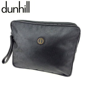 【スプリングセール】ダンヒル クラッチバッグ セカンドバッグ ブラック キャンバス×レザー dunhill セカンドバッグ バック ファッション 収納 バッグ 【ダンヒル】 Q506 【中古】