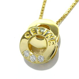 【新着】【中古】CELINE(セリーヌ) ネックレス ロゴ/0.10Ct K18YG×ダイヤモンド