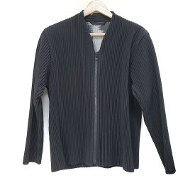 【中古】HOMME PLISSE ISSEY MIYAKE(オム プリッセ イッセイ ミヤケ) ブルゾン 長袖/プリーツ/春/秋 黒