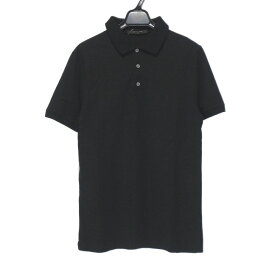 【中古】LOUIS VUITTON(ルイヴィトン) 半袖ポロシャツ ロゴ刺繍 黒