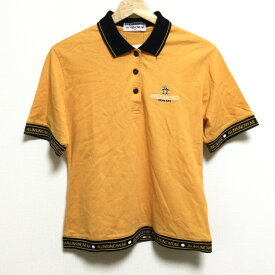 【中古】Munsingwear(マンシングウェア) 半袖ポロシャツ 半袖/ロゴ オレンジ×黒