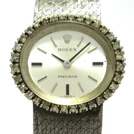 【中古】ROLEX(ロレックス) プレシジョン 腕時計 K18WG/金無垢/ダイヤベゼル/アンティーク シルバー