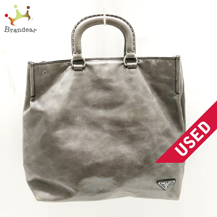 楽天市場】【新着】【中古】PRADA(プラダ) トートバッグ 革タグ グレー 