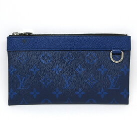 【中古】LOUIS VUITTON(ルイヴィトン) ポシェットディスカバリーPM ポーチ コバルト タイガ・レザー（皮革の種類：牛革）、モノグラム・キャンバス