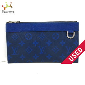 【新着】【中古】LOUIS VUITTON(ルイヴィトン) ポシェットディスカバリーPM ポーチ コバルト タイガ・レザー（皮革の種類：牛革）、モノグラム・キャンバス