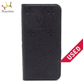 【新着】【中古】LOUIS VUITTON(ルイヴィトン) IPHONEX&XSフォリオ 携帯電話ケース ノワール モノグラム・アンプラント レザー