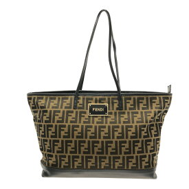 【新着】【中古】FENDI(フェンディ) ショルダーバッグ ライトブラウン×ダークブラウン×黒 ジャガード×レザー