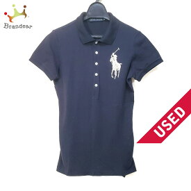 【新着】【中古】RalphLauren(ラルフローレン) ビッグポニー 半袖ポロシャツ ビーズ ダークネイビー×白