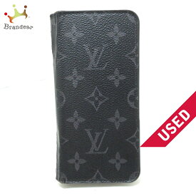 【中古】LOUIS VUITTON(ルイヴィトン) iPhone XSMAXフォリオ 携帯電話ケース アルファベット刻印 モノグラムエクリプス