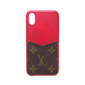 【新着】【中古】LOUIS VUITTON(ルイヴィトン) IPHONEバンパーXS 携帯電話ケース スカーレット カーフレザー（皮革の種類：牛革）、モノグラム・キャンバス