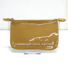 【中古】LOUIS VUITTON(ルイヴィトン) ポーチ FONDATION LOUIS VUITTON/ルイヴィトン美術館限定 クリア×ライトブラウン PVC(塩化ビニール)×キャンバス