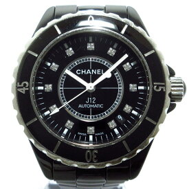 【新着】【中古】CHANEL(シャネル) J12 腕時計 セラミック/38mm/12Pダイヤインデックス 黒