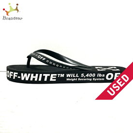 【中古】Off-White(オフホワイト) ビーチサンダル 黒×白 ラバー