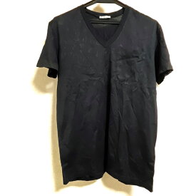 【新着】【中古】Dior HOMME(ディオールオム) 半袖Tシャツ Vネック 黒×ダークブラウン