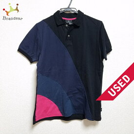 【新着】【中古】PaulSmith(ポールスミス) 半袖ポロシャツ PS 黒×ダークネイビー×マルチ